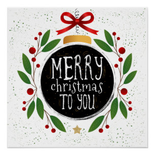 Póster Feliz Natal a você 20" x 20", papel de poster