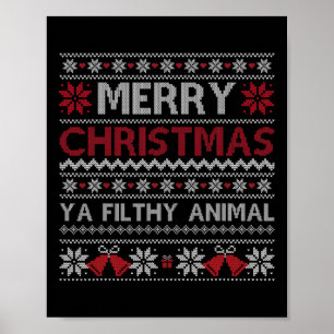 Poster Feliz Natal Animal Sujo Ya Ugly Style Xmas