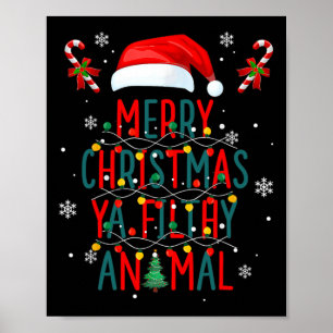 Poster Feliz Natal Animal Sujo Ya Xmas Family Pajam