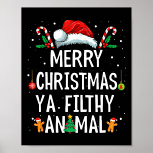 Poster Feliz Natal Animal Sujo Ya Xmas Family Pajam