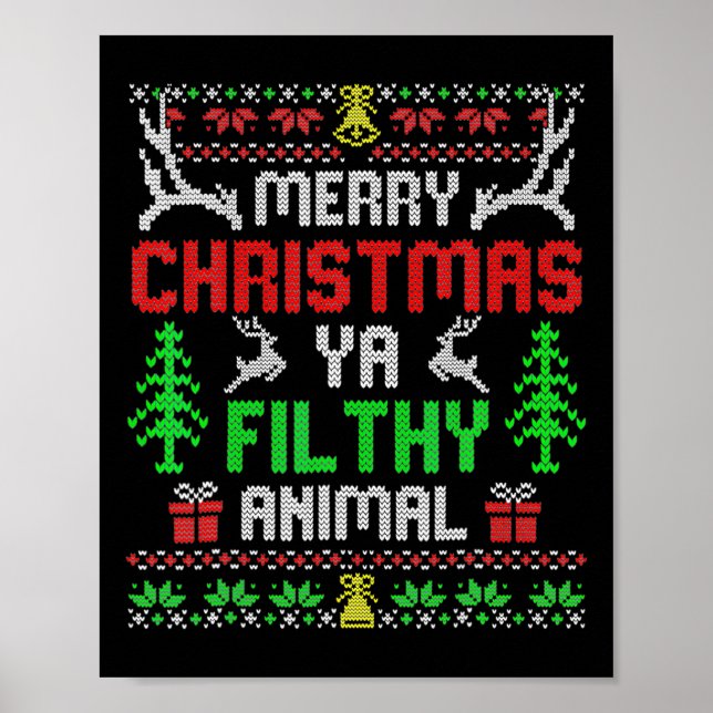 Poster Feliz Natal Animal Sujo Ya Xmas Pajama 2 (Frente)