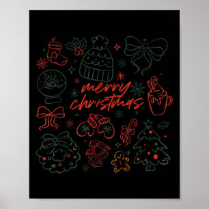 Poster Feliz Natal Arco Papai Noel Xmas Coquette Estético
