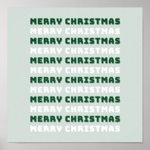 Poster Feliz Natal, Arte de Natal Verde, Férias