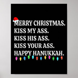 Poster Feliz Natal Beije Meu Dele Seu Feliz Hanukkah