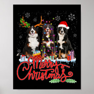 Poster Feliz Natal Bernese Papais noeis de montanha Reind