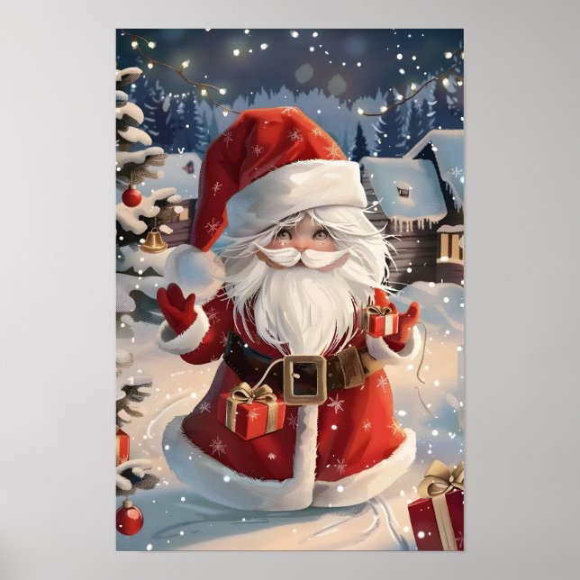 Poster Feliz Natal Bonito Papai Noel (Frente)