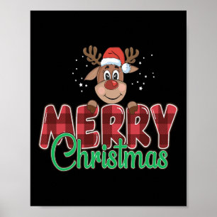 Poster Feliz Natal Buffalo Xadrez Vermelho Papais noeis R