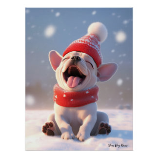 Póster Feliz Natal, Bulldog Francês 02 - Feliz Chris