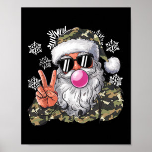 Poster Feliz Natal Camouflage Papais noeis Camo Olá Hunti