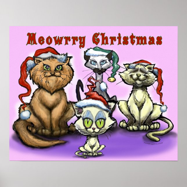 Poster Feliz Natal Cats (Frente)