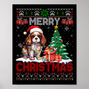Poster Feliz Natal Cavaleiro Rei Cachorro Amadurece Xmas