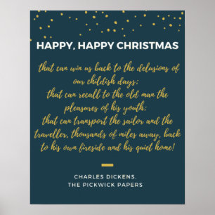 Poster Feliz Natal - Charles Dickens cita