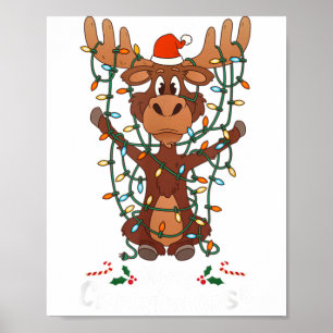 Poster Feliz Natal Christmoose Árvore de Natal Luz dos Al