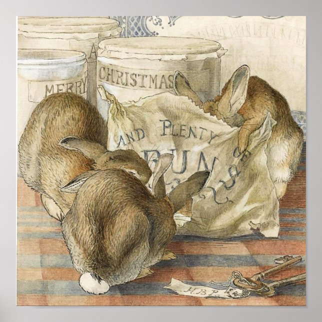 Poster Feliz Natal Coelhos Coelhinhos (Frente)