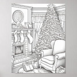 Poster Feliz Natal - Coloração de Adultos