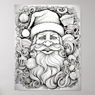 Poster Feliz Natal - Coloração de Adultos