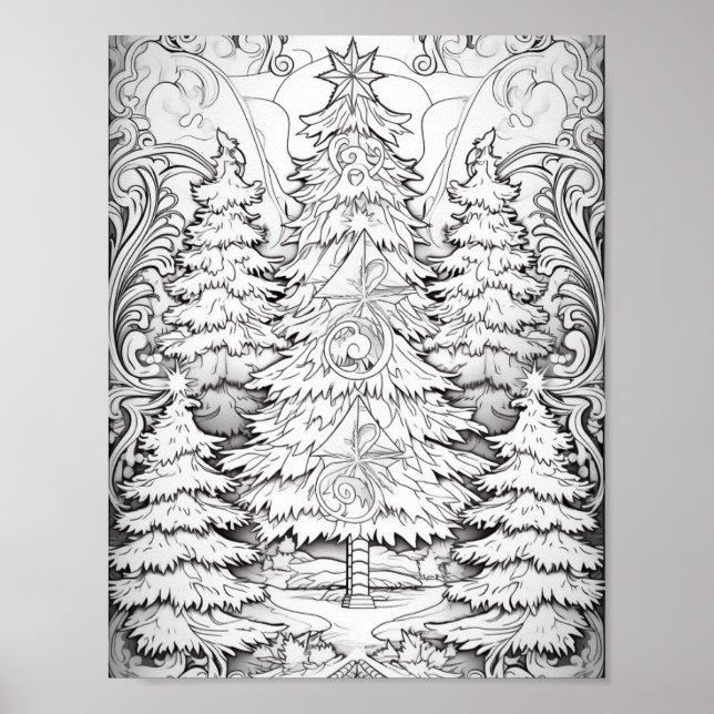 Poster Feliz Natal - Coloração de Adultos (Frente)