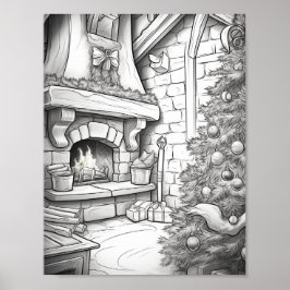 Poster Feliz Natal - Coloração de Adultos