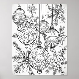 Poster Feliz Natal - Coloração de Adultos