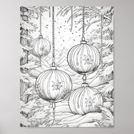 Poster Feliz Natal - Coloração de Adultos