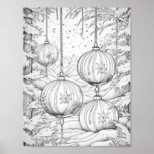 Poster Feliz Natal - Coloração de Adultos