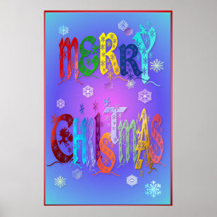 Póster Feliz Natal colorido Poster-grande