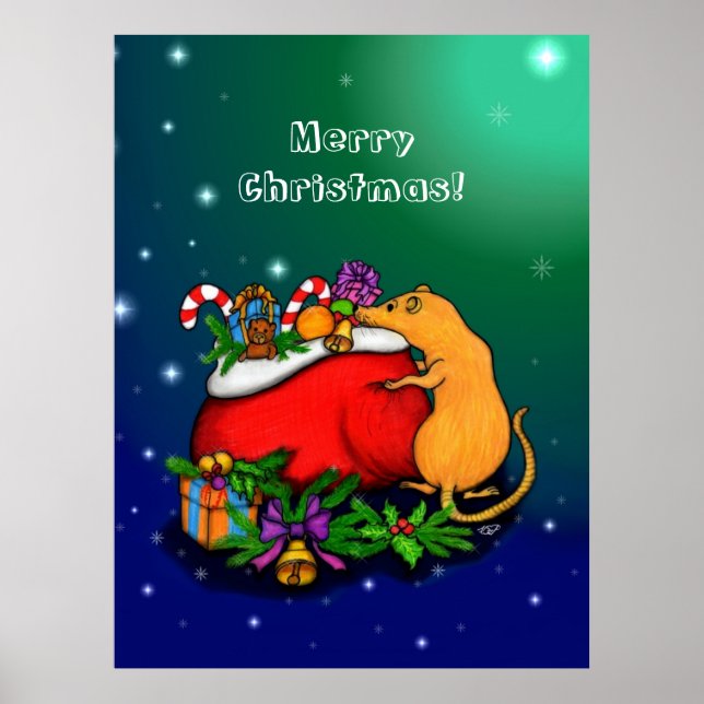 Poster Feliz Natal com o Príncipe Rato (Frente)