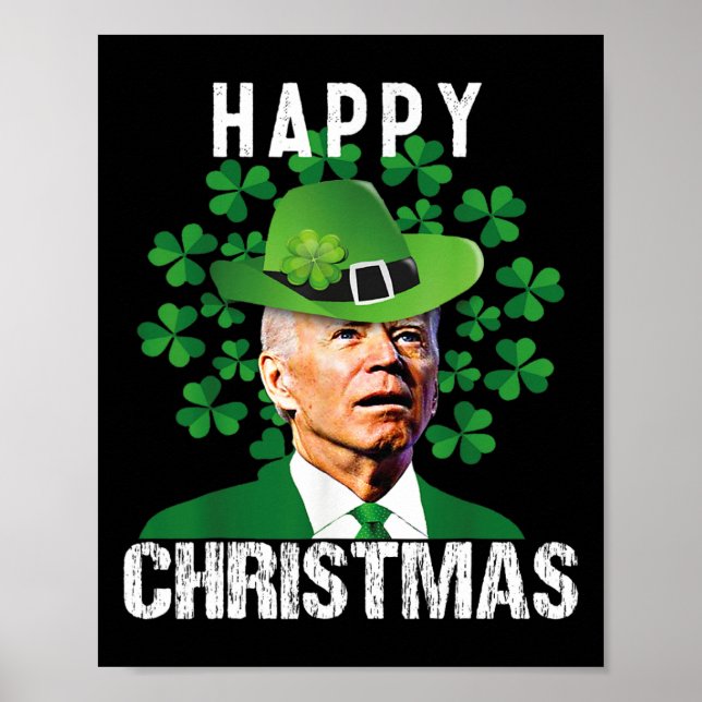 Poster Feliz Natal Confuso Engraçado Joe Biden Dia de São (Frente)