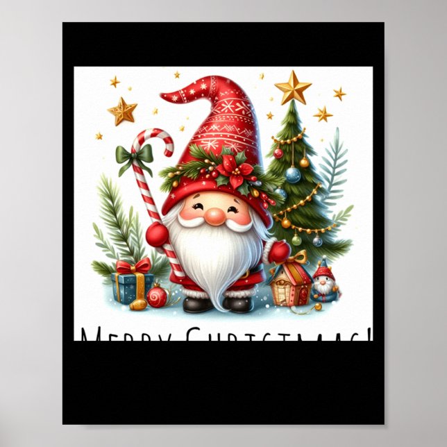 Poster Feliz Natal Cute Christmas Gnome E Mais  (Frente)