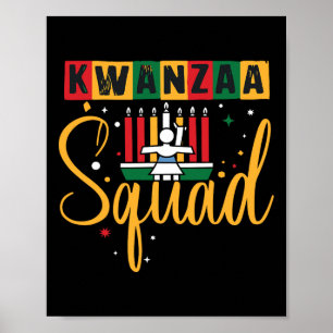 Poster Feliz Natal da Família Quadrada de Kwanza Feliz Af