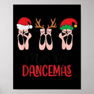 Poster Feliz Natal Dançante Professora de Ballet Dança