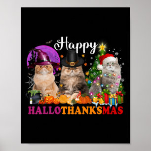 Poster Feliz Natal de Ação de Graças de Halloween HalloOb