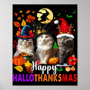 Poster Feliz Natal de Ação de Graças de Halloween HalloOb