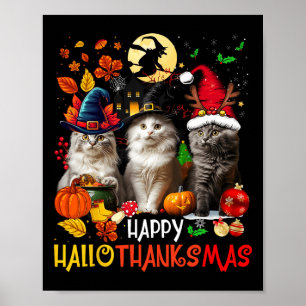 Poster Feliz Natal de Ação de Graças de Halloween HalloOb