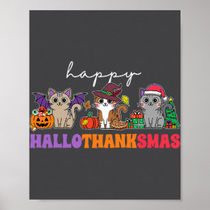 Poster Feliz Natal de Ação de Graças de Halloween HalloOb