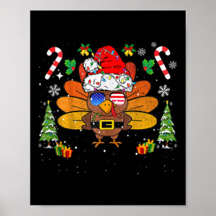 Poster Feliz Natal de Ação de Graças Papai Noel Peru Xm