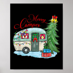 Poster Feliz Natal de Camping Santa Caminhão de Camping C