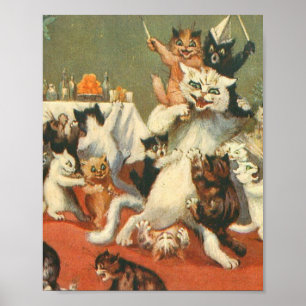Poster Feliz Natal de Louis Wain