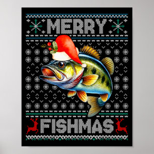 Poster Feliz Natal de Peixes Férias de Natal Papai Noel P
