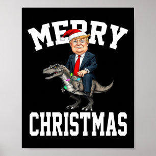 Poster Feliz Natal Dino Donald Trump Dinossaur T-rex X