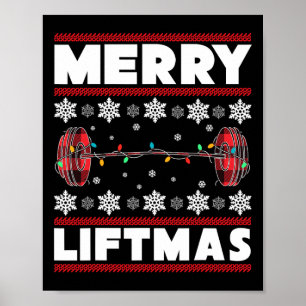 Poster Feliz Natal Divertido Treino de Natal Ginásio Fitn