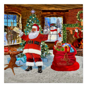 Póster Feliz Natal do Papai Noel