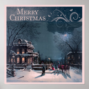 Poster Feliz Natal do vintage