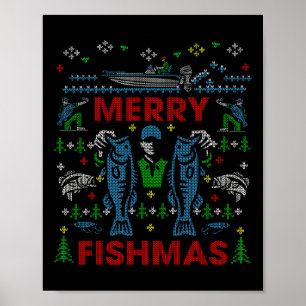 Poster Feliz Natal dos Peixes Camisola Feia de Natal de P
