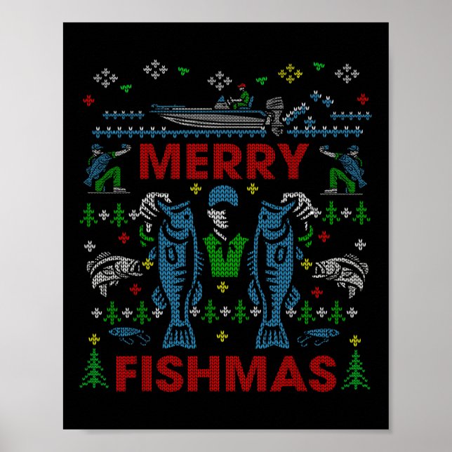 Poster Feliz Natal dos Peixes Camisola Feia de Natal de P (Frente)