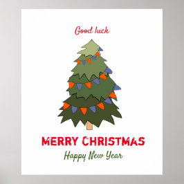 Poster Feliz Natal e Ano Novo Minimalista