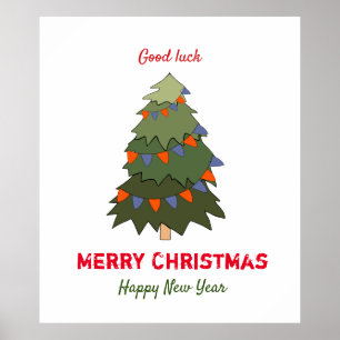 Poster Feliz Natal e Ano Novo Minimalista