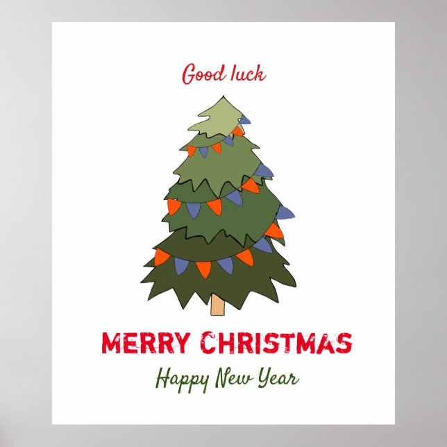 Poster Feliz Natal e Ano Novo Minimalista (Frente)