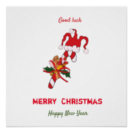 Póster Feliz Natal e Ano Novo Minimalista