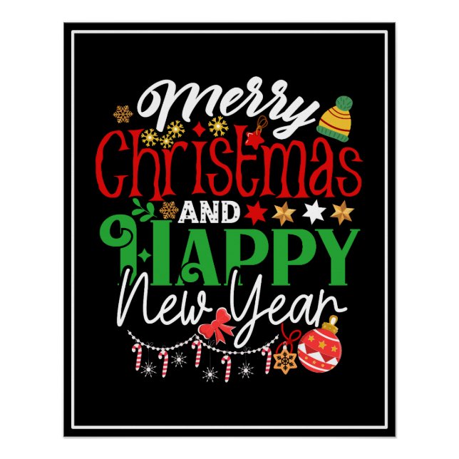 Póster Feliz Natal e Feliz Ano Novo (Frente)